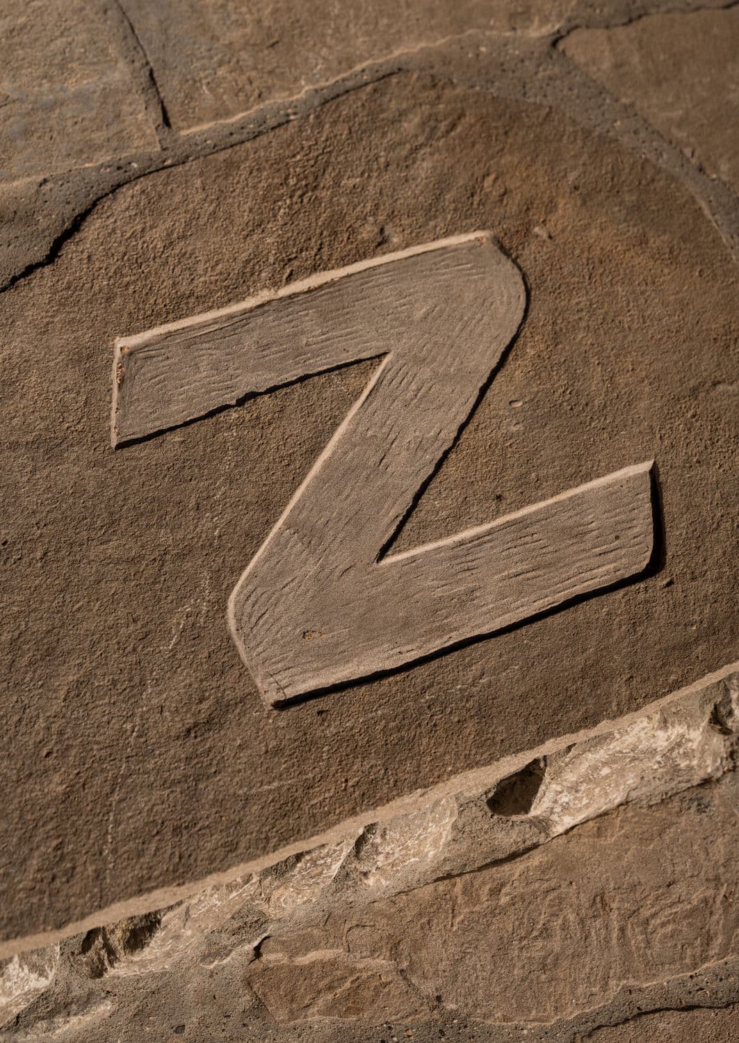 The Z, carved in stone at the Alamo